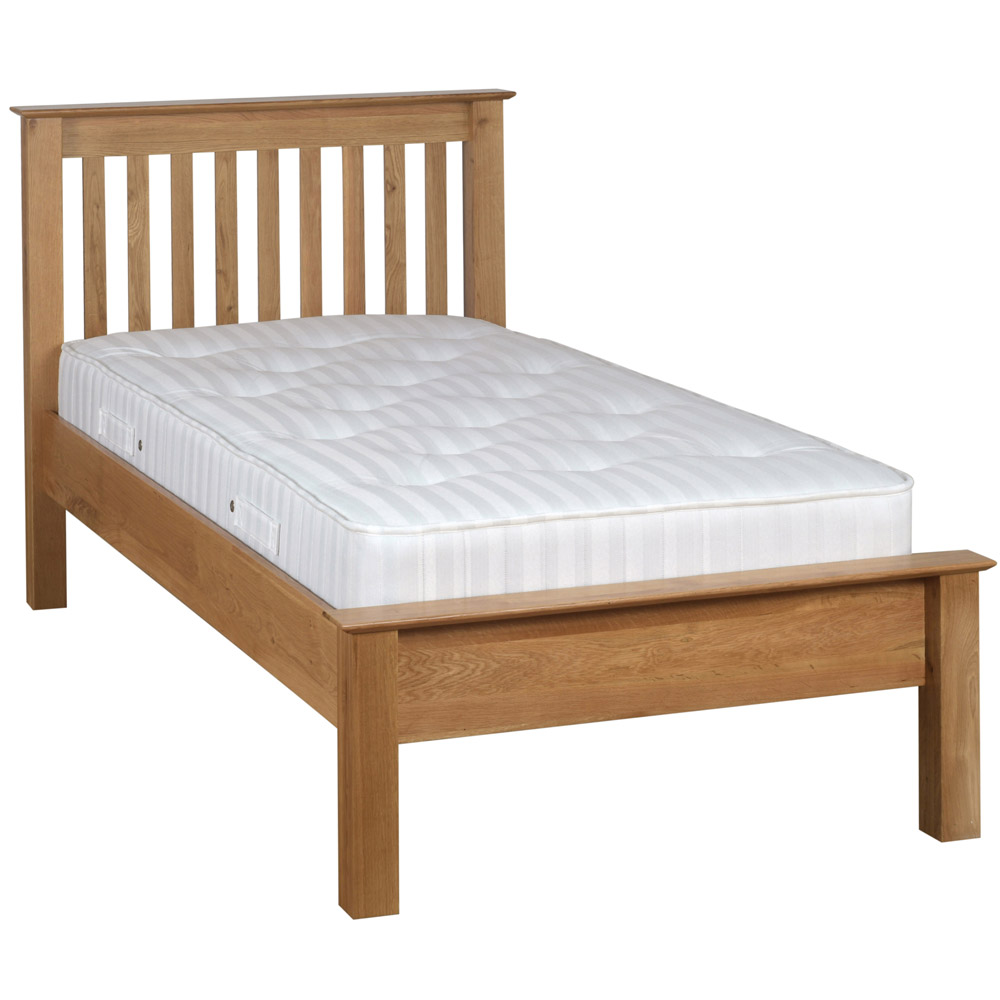 New Oak Single 3ft Slatted Low Foot Bed
