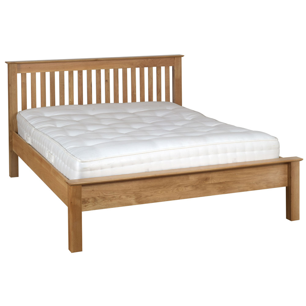 New Oak King Size 5ft Slatted Low Foot Bed