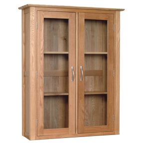 New Oak Glass Doored Dresser Top