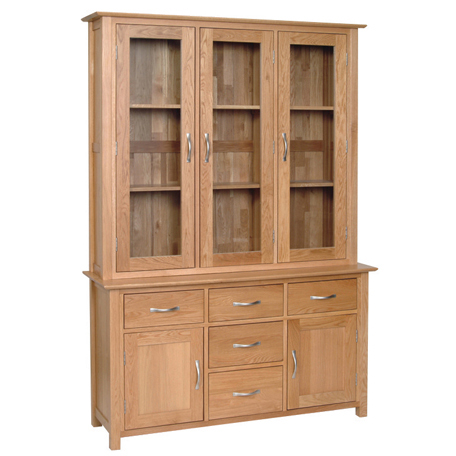 New Oak Sideboard Dresser With Glass Dresser Doors