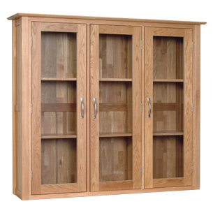 New Oak Tripple Glass Doored Dresser Top