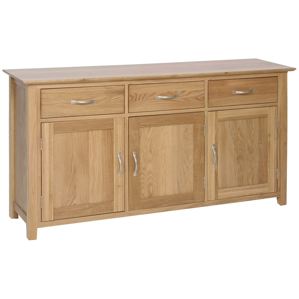 New Oak Small Sideboard 3 Door + 3 Drawer
